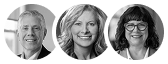 Headshots of three of the advisors at Harvest Financial Advisors